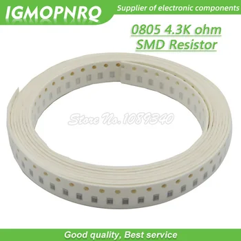 300pcs 0805 SMD Rezistor 4.3 K ohm Chip Rezistor 1/8W 4.3 K 4K3 ohmi 0805-4.3 K