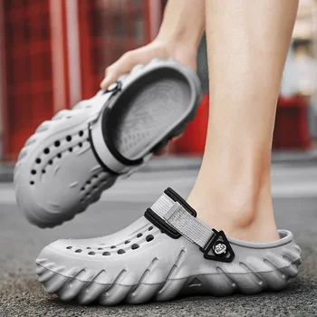 Croc Pantofi Barbati 2023 Noua Moda Casual Plaja Baotou Papuci EVA Respirabil, Moale, Toc Plat Două Porți Versatil pentru Bărbați Papuci
