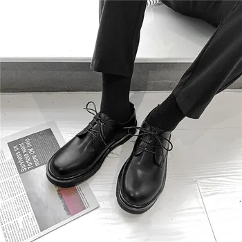 Tineret Casual din Piele Pantofi Barbati Stil coreean de Afaceri la Modă Uzura Formale Înălțime Creșterea Branț Britanic Negru Toamna Barbati Br