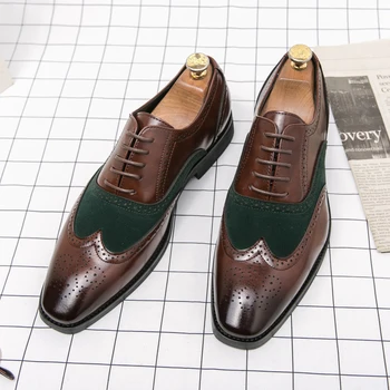 Clasic de Înaltă Calitate a Subliniat MODA Pantofi Oxford Dantela Sus Pantofi pentru Bărbați Indicat de Lux în Stil Mocasin de Lux Casual din Piele Pantofi