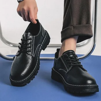 Pantofi pentru bărbați Toamnă Moale Jos Britanic Munca la Negru Inaltime Creștere de Nunta Mirele de Iarna Barbati de Afaceri Uzura Formale Bărbați L