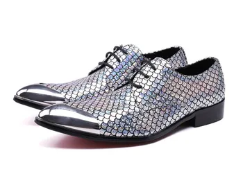 Nouă tendință de moda coafor argint pantofi pentru bărbați curea din piele pantofi mici Britanic stil coreean pantofi de sex masculin nit pantofi de piele