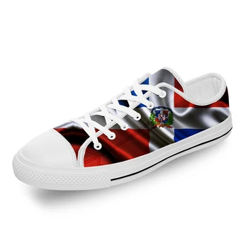 Republica dominicană Mândrie Steagul Alb Patriotic Pânză de Imprimare 3D Low Top Pantofi de Panza pentru Barbati Femei Usoare, Respirabil Adidași