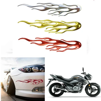 Motocicleta Auto Universal 3D Emblema Autocolant Flacără de Foc Autocolant Auto Styling Impermeabil Reflectorizant Decal Soft PVC Autocolant