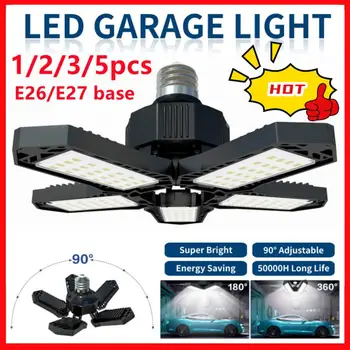 LED Garaj 220V Lampă Reflector E27 Bec de 200W, 300W 400W Iluminat Industriale Pliante Depozit Lampara Sport Plafon Lumina