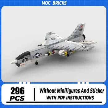 Militar Seria 1:72 Scară Moc Blocurile F-8E Cruciat Model de Tehnologie Luptător Cărămizi Asamblare DIY Jucarii si Cadouri