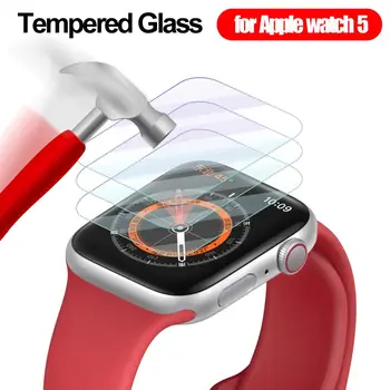 Nou Caz Acoperire 9H Pentru Apple Watch 5 4 folie de Protectie din Sticla Temperata Ecran de Protecție