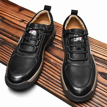 Barbati Casual Pantofi Rotund Toe Pantofi comozi Drumeții Afaceri Britanic Pantofi de Piele