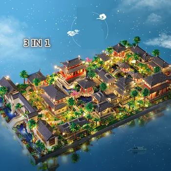 Tradițională Chineză Suzhou Clasice Grădina Templului Lac Copac Arhitectura Bloc Diamant Caramida Curte Seturi