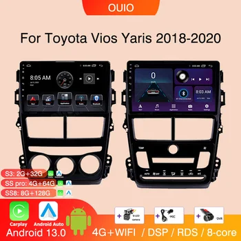 2DIN Android 13 radio Pentru Toyota Vios Yaris Ativ 2018 2019 2020 stereo Auto Multimedia Player Auto Carplay GPS Navi DSP NU DVD