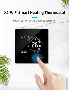 X5HGB Wifi Inteligent de Încălzire Termostat Display LCD Control Vocal Alexa Tuya Alice /Electric/Apa Etaj Controler de Temperatura