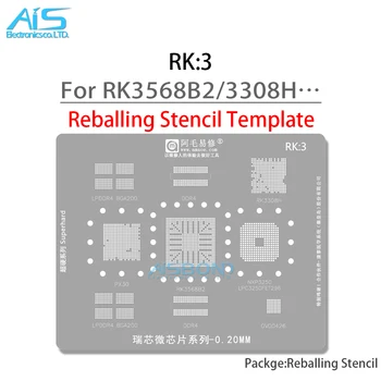 AMAOE RK3 BGA Reballing Matrita Pentru RK3568B2 NXP3250 LPC3250FET296 LPDDR4 DDR4 RK3308H BGA200 OV00426 OVOO426 PX30 Tin de Plantare