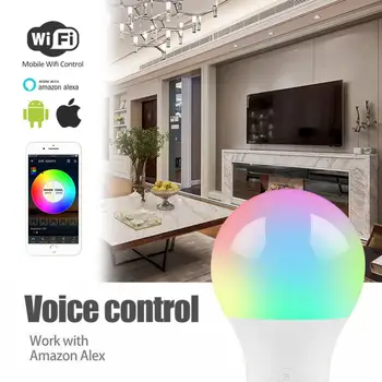 WiFi Estompat Bec Inteligent LED RGB Becuri Pentru Acasă App Timer Control Vocal Lucra Cu Alexa Acasă IFTTT