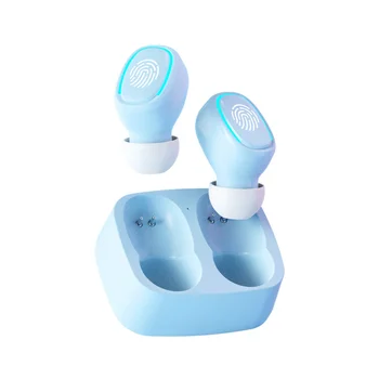 Mini set cu Cască Bluetooth Wireless Touch Lumina Dopuri Anti-Sudoare Calitate HD a Sunetului Stereo Cască Universal,Violet