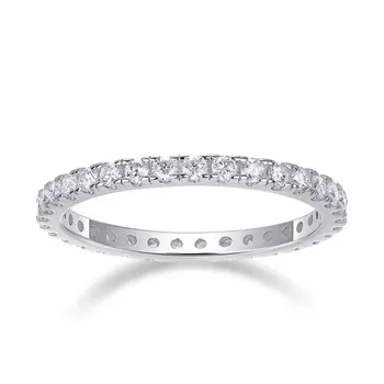 Moissanite Inel S925 Argint Solid Simplu Elegant Moissanite Inele de Cuplu pentru Aniversarea de Nunta