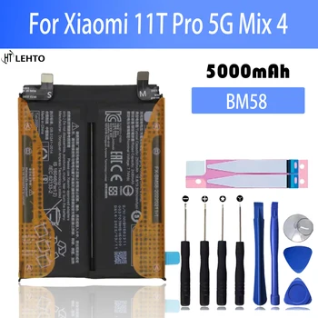 100% de înaltă capacitate BM58 5000mAh Baterie Pentru Xiaomi 11T Pro 5G / Mix 4 Telefon Înlocuire Baterii+Instrumente