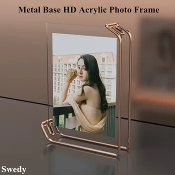 A4 210x297mm Metal Acrilic Suport Semn Display Stand Meniu Masă de Hârtie Suport Card Cadou de Nunta Fotografie Cadru Poster