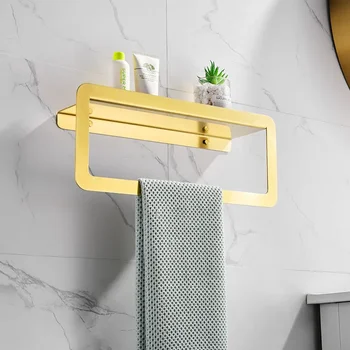 Brushed brass baie port-prosop multi-purpose shelf hardware-ul de Aur pandantiv