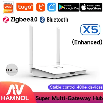Tuya Inteligent Zigbee 3.0 Bluetooth Multi-Mode Gateway HUB Cu Semnal Puternic Smart Home Gateway-ul Funcționează Cu Alexa de Start Google