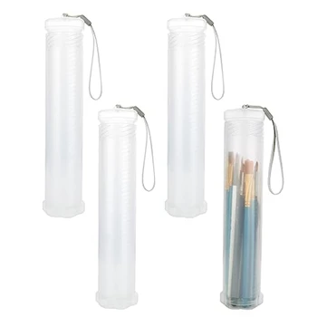 4 Bucata Extensibil Din Plastic Pensula Caz Clar De Mult Pensula Suport Tub De Stocare Creion Container