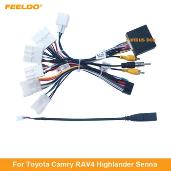 FEELDO Auto 16-pin Android Sârmă Exploatați Cablu Adaptor Cu Canbus Pentru Toyota RAV4 2016-2020/Camry 2012/Highlander 2018