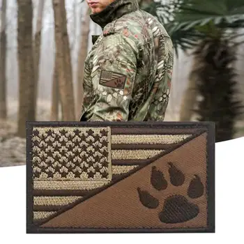 Moralul Insigna cu Cârlig Buclă de Suport Versatil Brodate Moralul Patch Steagul American Labă de Câine Insigna pentru Echipament Militar pentru Pălării