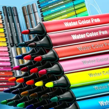 12/24/36/48 Culori Triunghiulare Rod Creioane Acuarelă pentru Copii și Elevi Pictura Pixuri Markere Lavabile Graffiti Box Set