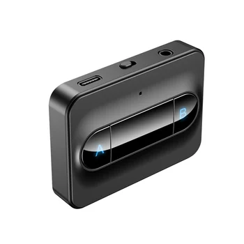 Bluetooth 5.0 Transmițător Audio de 3,5 mm AUX Latență Scăzută Stereo Adaptor Wireless Connect 2 Casti pentru TV, PC Box