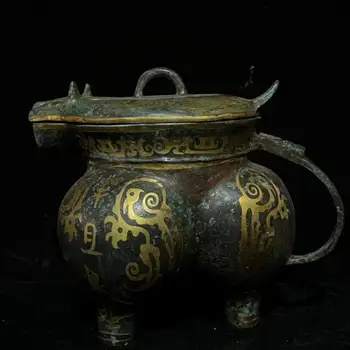 Ornamente De Bronz, Bronz Cap De Tigru, Vin Vase, Artizanat Chinezesc, Soft-Montat