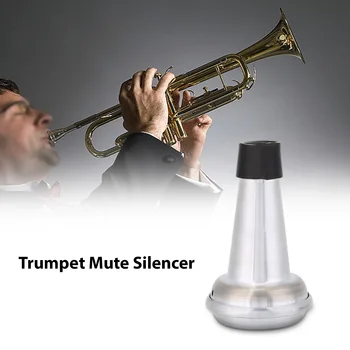 Trompeta Tăcere Mut din Aliaj de Aluminiu Mut pentru Trompetă Noise Reducer Anti-tulburări Slab Amortizor de Sunet cu Margine din Cauciuc