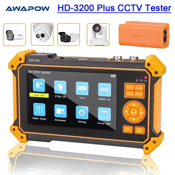 Awapow HD-3200, Plus 5 Inch TFT-LCD Ecran aparat de Fotografiat CCTV Tester Suport Monitor 4K 8MP CVI TVI AHD SDI CVBS Camera Analog