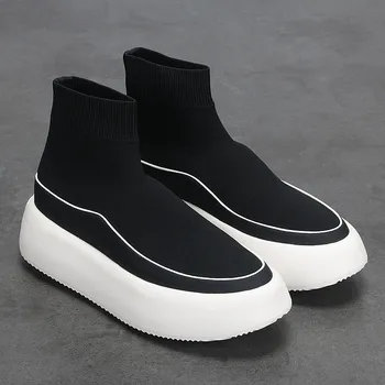 Pantofi pentru bărbați de Moda Noua Confortabil Pantofi cu talpi Groase ochiurilor de Plasă Respirabil de Sus Trend High-top Ușoare, Non-alunecare Casual Pantofi pentru Bărbați