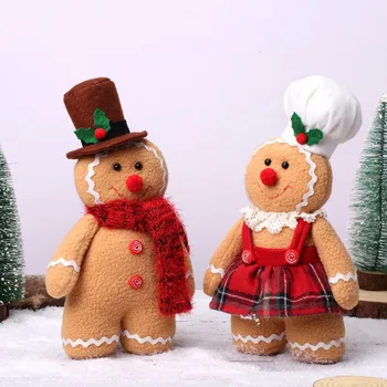 Decor de crăciun turtă dulce om păpușă păpușă jucărie nouă ornament lână gnome papusa