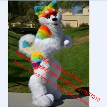 Noi Personalizate Cu Părul Lung Câine Husky Vulpe Lup Mascota Costum Unisex Desene Animate Costum Cosplay Petrecerea De Ziua Adult Dimensiune Cadou De Vacanță 1055