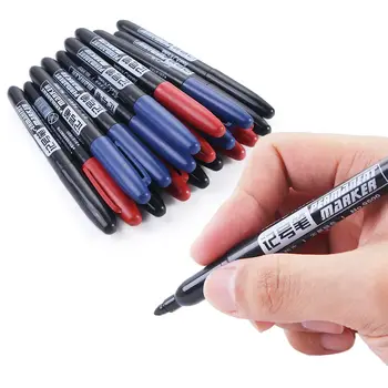 6 Buc/Set Marker Permanent Pen Bine Punctul de Tuș Peniță Subțire Brut Peniță Negru Albastru Cerneală Roșie 1,5 mm Fin de Culoare carioci