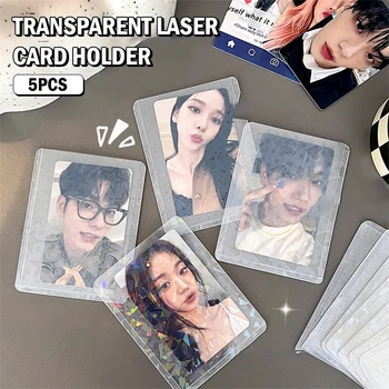 5PCS stelute Laser Intermitent Card Mâneci Protector Idol Foto Jocuri de cărți Carte de Magie Maneca de cărți de Tranzacționare Capac de Protecție