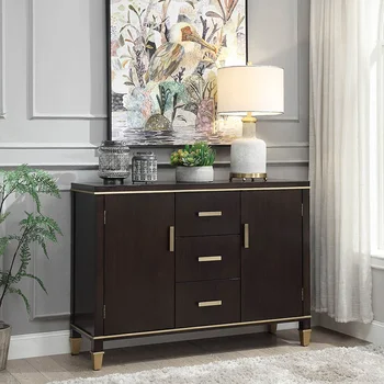 De lux bufet American lemn masiv, comoda sufragerie perete pridvor cabinet de nuc negru, vin, ceai cabinet