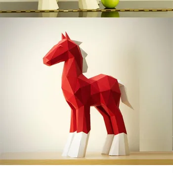 3D DIY Hârtie Papercraft Halloween Decorare Perete Crăciun Cal Roșu Jucării Petrecere Unicorn Decor Acasă Copii Dormitor Copii