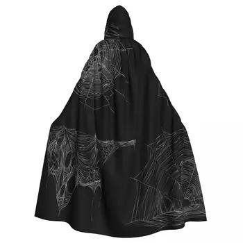 Unisex pentru Adulti Spider Web Mantie cu Glugă Mult Cosplay Costum de Vrăjitoare