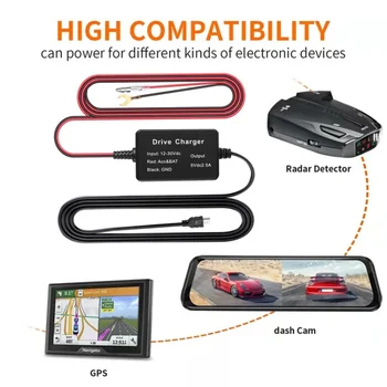 Masina Da sh Cam Sârmă Oglindă DVR Hardwire Kit de cabluri Video Recorder 12/24V La 5V Mini USB Încărcător Linie Auto-Da-shcam Camera