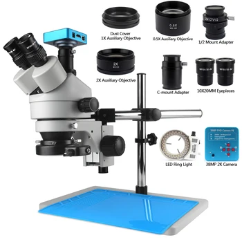 7X-45X Industriale Microscop Stereo Trinocular HDMI Microscop Digital aparat de Fotografiat 0,5 X-2X Zoom Lentilă Obiectiv și 56-Bec LED Lumina