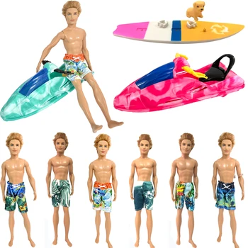 NK Amestecat Jucării de Moda de pe Litoral Pantaloni de Plajă Skateboard cu Motor Plaja Vara Barca cu vasle Pentru Papusa Ken Accesorii Șeful Corpului JJ