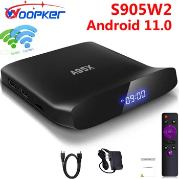 A95X W2 TV Box Android 11 4G 64GB, Android TVBOX Allwinner S905W2 Dual Band Wifi6 1080P, 4K Bluetooth Media Player 5.0