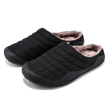Slide-uri pentru Bărbați de Iarnă Platforma Casual în aer liber Papuci Model Clasic, Confortabil Sălbatic Respirabil Plus Catifea Ține de Cald Slip-on