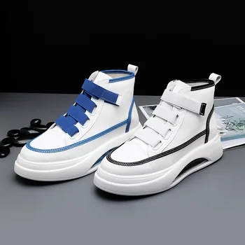 Cârlig Buclă Alb Pantofi Pentru Bărbați Adidași De Top De Mare De Moda Adidași De Culoare Albă Pe Platforma 2021 Toamna Noua Moda De Sex Masculin Pantofi Glezna