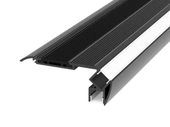 100cm/buc în Sus și în jos emiting Anodizat Negru Pas Scara nosing lumina led radiator de extrudare a condus scara profil de aluminiu