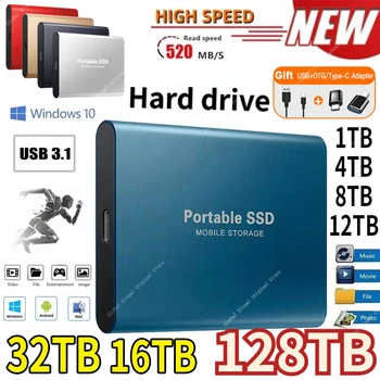 De 1TB, 2TB Original extern solid-state drive hard portabil hard disk mobil de Tip C pentru mare viteză de fișiere de stocare a datelor PC-ul pentru telefon