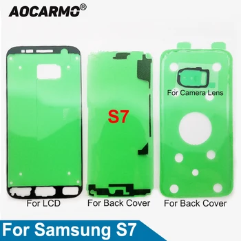 Aocarmo Ecran LCD + Spate Capac Baterie Rama +Lentile aparat de Fotografiat Autocolant Set Complet Bandă Adezivă Pentru Samsung Galaxy S7 G930 5.1
