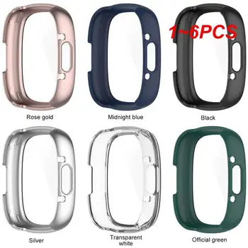1~6PCS Ecran Protector Caz pentru Fitbit Sens 2-Versa 4 Versa4 Smartwatch Acoperire Completă PC, husa de Protectie Lavabila Bara