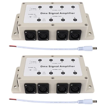 2X Dc12-24V 8 Canale de Iesire Dmx Dmx512 Controler cu LED-uri Amplificator de Semnal Separator de Distribuitor Pentru Echipamente Acasă